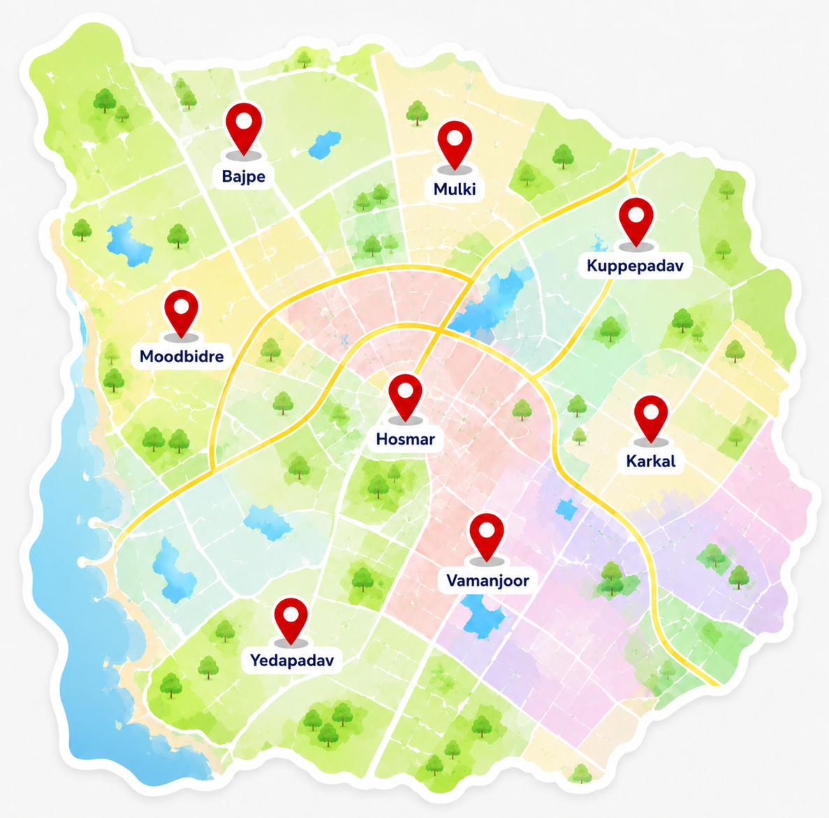 Branch locations map